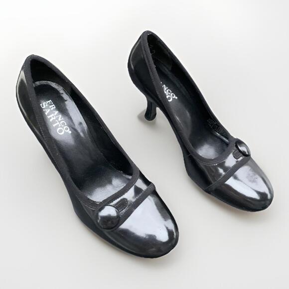 Franco Sarto Heels Black Pumps Sz 7.5 But Fits 7 - Picture 1 of 13